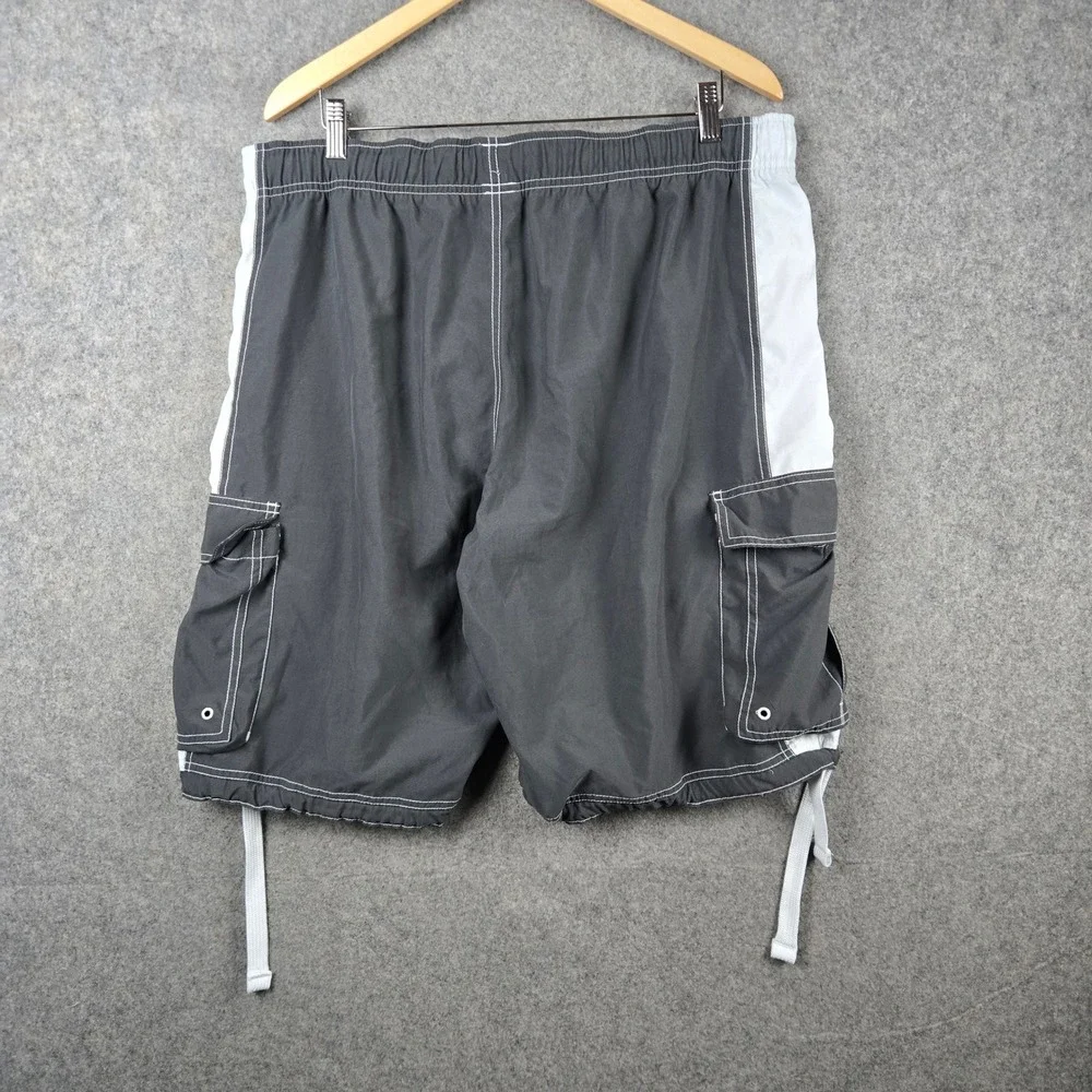 Vintage Nike Cargo Boardshorts Mens XL Gray Contrast Stitch Baggy Y2K Skater